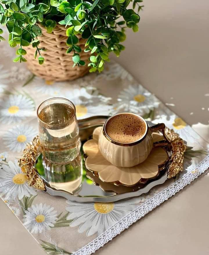 تعلمت من مرارة قهوتي 
أن المًر أحيانا يأتي
 على هيئه لذة
وإن كل مر سوف يمر
وإن كل شيئ 
في الحياة عابر
لا شيئ يبقى 
حتى إن العمر يمر
كرشفة القهوة ☕🖤

طابت اوقاتكم 🖤