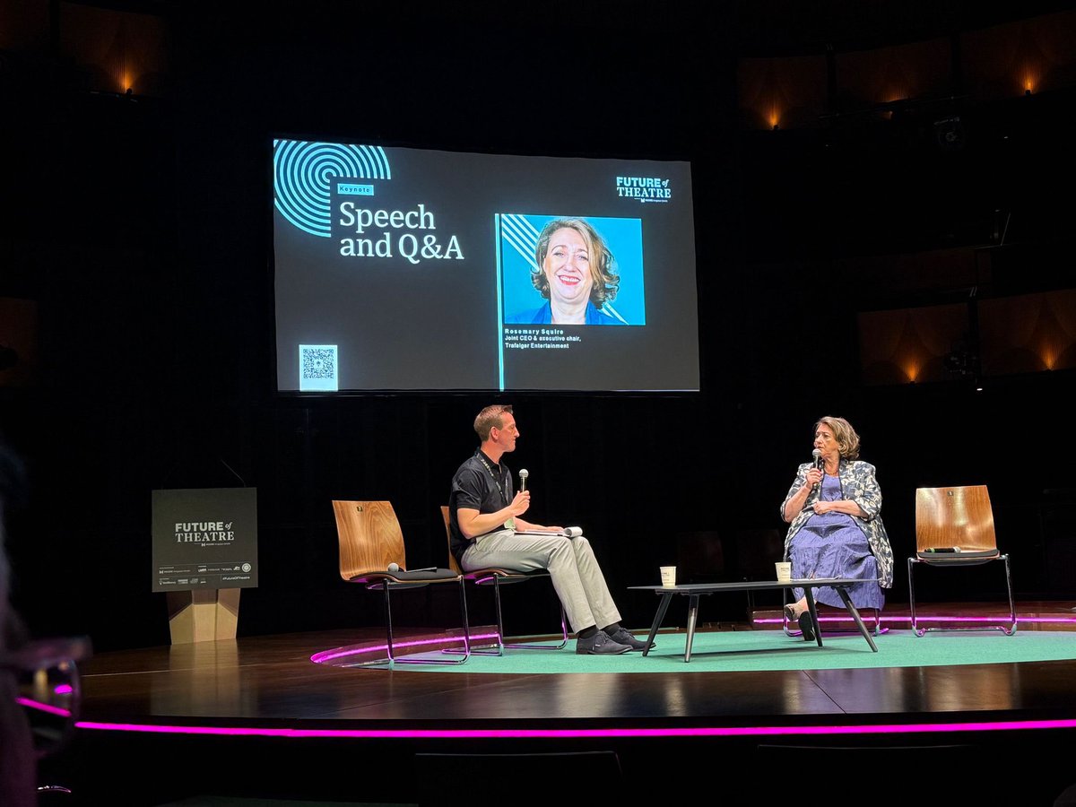 Trafalgar Entertainment (@trafalgarent) on Twitter photo Trafalgar Entertainment’s Joint CEO Dame Rosemary Squire on stage now at <a href="/TheStage/">The Stage</a>’s Future of Theatre Conference <a href="/sohoplacelondon/">@sohoplace</a> talking to <a href="/MattHemley/">Matt Hemley</a> about survival in the theatre industry 👏
#theatre #conference #survival #entertainment #CEO Trafalgar Entertainment’s Joint CEO Dame Rosemary Squire on stage now at <a href="/TheStage/">The Stage</a>’s Future of Theatre Conference <a href="/sohoplacelondon/">@sohoplace</a> talking to <a href="/MattHemley/">Matt Hemley</a> about survival in the theatre industry 👏
#theatre #conference #survival #entertainment #CEO