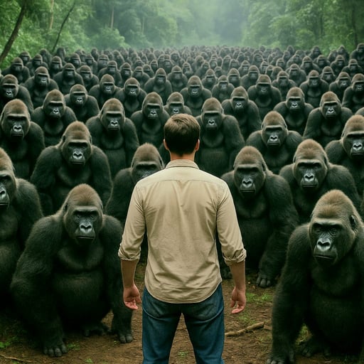 Up2date93453372's tweet photo. After 100 men vs 1 gorilla it's time for 100 Gorillas vs 1 Man $GvM https://t.co/UUtyZaF7cv
