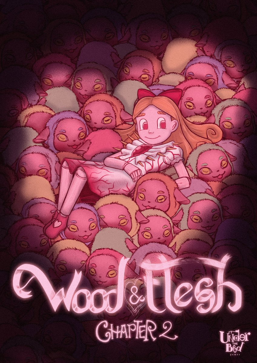 underthebedgms's tweet image. Time to announce our next project!!!!   

'Wood &amp;amp; Flesh: Chapter 2' 🎂

Solve puzzles and take part in Renata's twisted birthday picnic in this new point-and-click adventure set in the universe of Tales from Candleforth.🧩

Unearth the secrets behind the dolls this summer ♥️