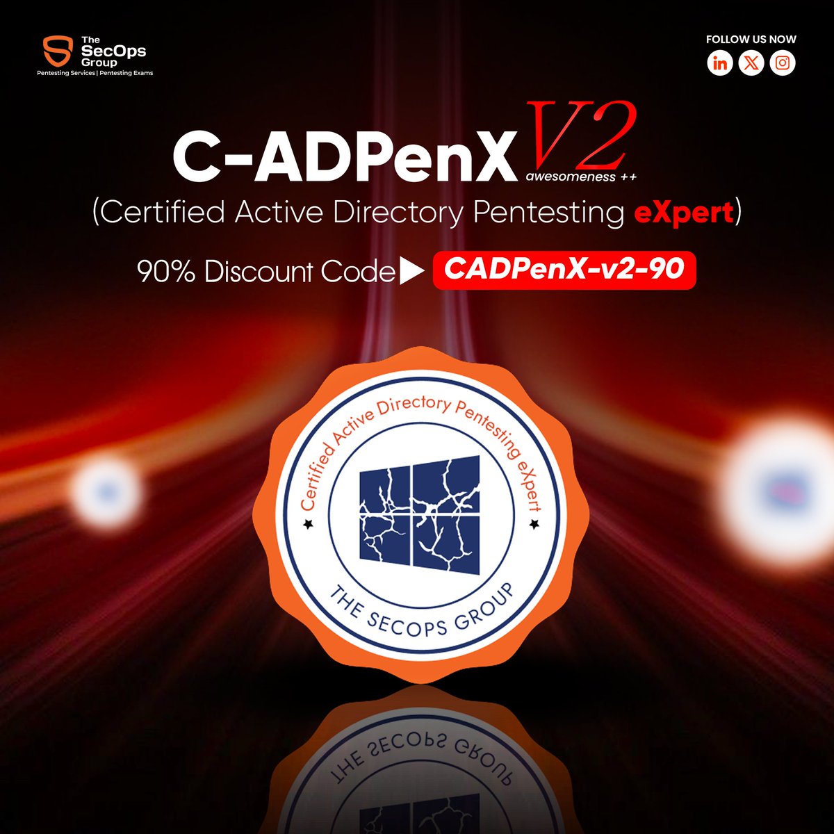 ⚡ 𝗖-𝗔𝗗𝗣𝗲𝗻𝗫 𝗝𝘂𝘀𝘁 𝗚𝗼𝘁 𝗮𝗻 𝗨𝗽𝗴𝗿𝗮𝗱𝗲! ⚡

The Certified Active Directory Pentesting eXpert (C-ADPenX) exam has officially leveled up and it’s not just a version bump. It’s a full-on evolution.
We’ve rebuilt the experience to reflect the real challenges in real