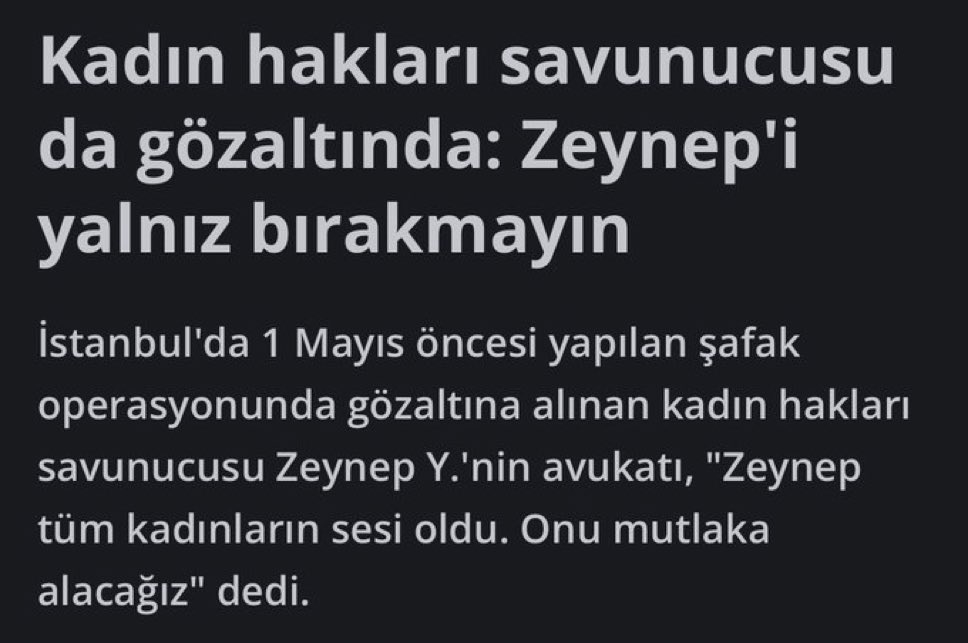 #ZeynepYalnızDeğildir