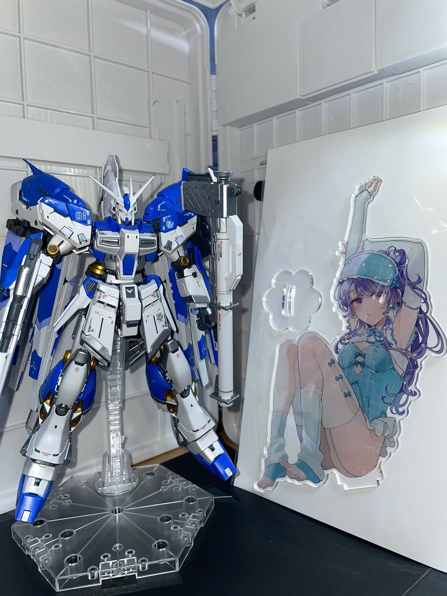 こよりさんのCDとアクスタ到着しました！　CDは後程ゆっくりと聴かせていただきます！アクスタメチャクチャ可愛い🩷
2枚目の画像は、RGのhi-νガンダムとのサイズ比較です！
#こよりらっくす 
#乃花こより
#のはこよ
#M3春2025