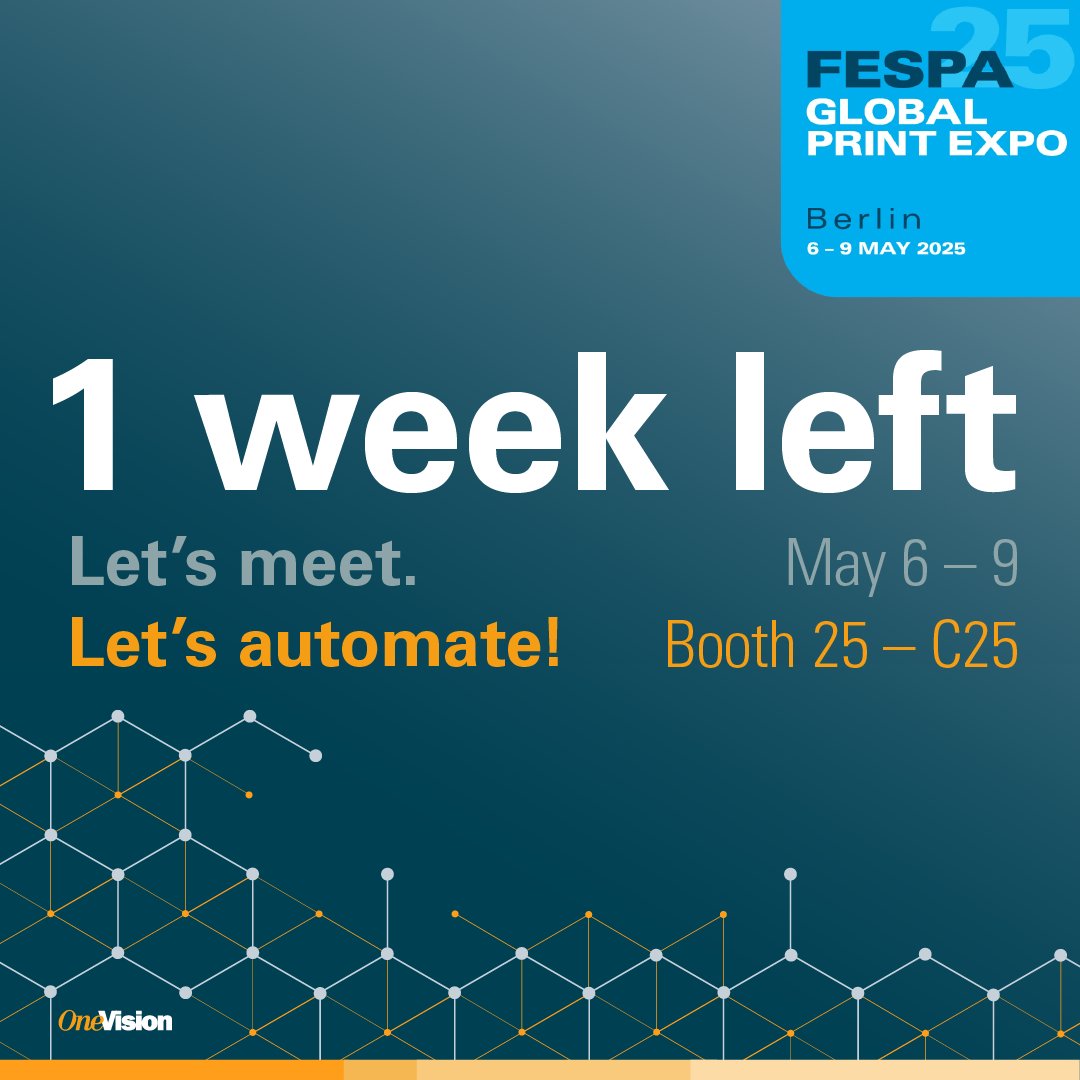 ⏳ Only one week to go, visit us for live demonstrations at booth 25-C25 at FESPA Berlin: calendly.com/onevisionsoftw…

🤝 Industry leaders such as Showdown Displays Europe, Aura Brand Solutions <a href="/BrandedByAura/">Aura Brand Solutions</a> and Richnerstutz AG are already optimizing their workflow with OneVision!
