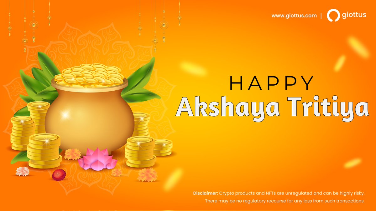 giottus's tweet photo. Akshaya Tritiya: Gateway to Endless Prosperity
This Akshaya Tritiya, honour tradition—but invest in the future.
Start your journey with crypto on a day that’s all about growth, prosperity, and new beginnings.
Trade smart.
Trade with Giottus.
#AkshayaTritiya #CryptoForGrowth #Giottus #DigitalGold #WealthReimagined