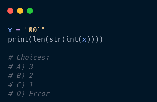Python__Task's tweet image. 🐍 Python Mini-Quiz!

What will this code print? 👇

#Python #PythonCode #Coding #Programming #CodeNewbie #100DaysOfCode