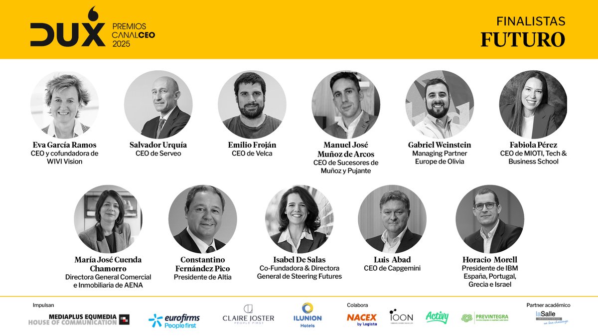 Nuestra CEO y Cofundadora, Eva García Ramos, es finalista en la categoría Futuro de los #PremiosDUX de <a href="/canalceo/">Canal CEO</a>
Unos premios que reconocen a líderes capaces de transformar y construir un mañana mejor.
Mucha suerte a todos los finalistas, ¡el 29 de mayo se anuncian los ganadores!