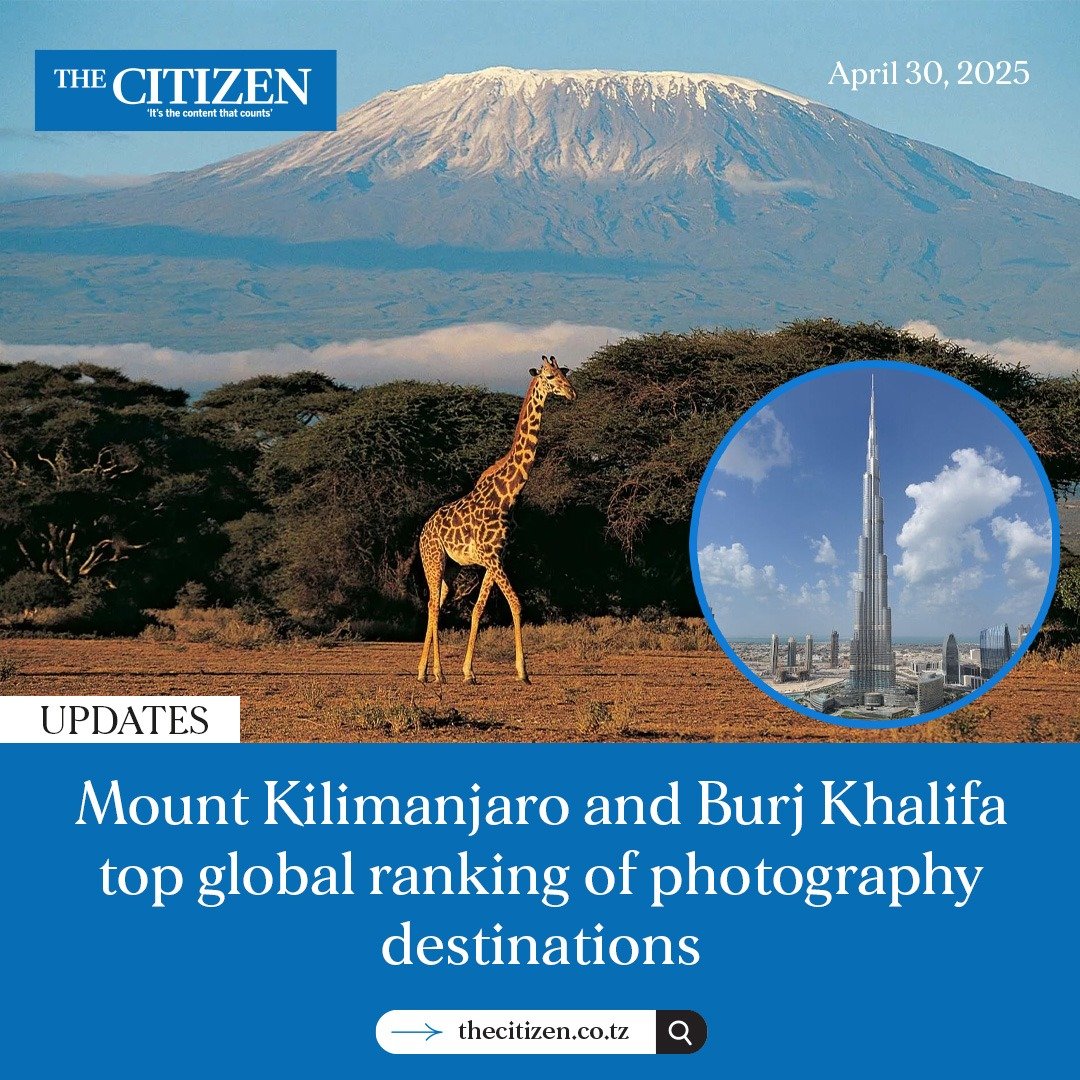Mount Kilimanjaro has been ranked the second-best photography destination in the world, just behind Dubai’s Burj Khalifa, according to a new global study by Heepsy.

The April 2025 report awarded the mountain a composite score of 97.3 out of 100, despite being limited to just