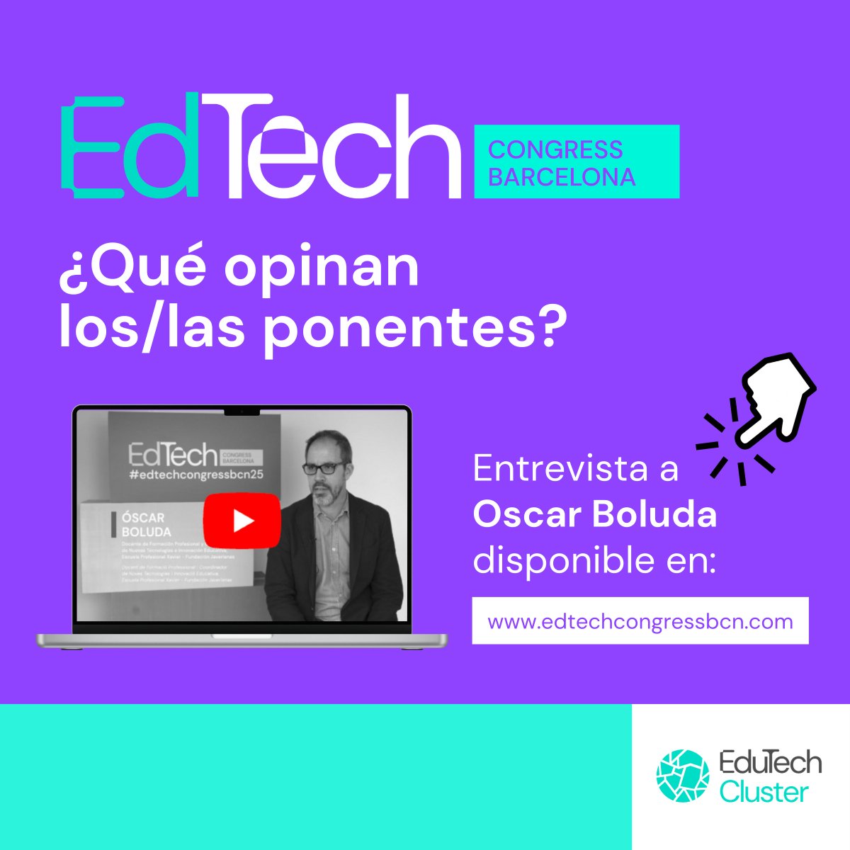 Edutech (@edutechcluster) on Twitter photo 💡 ¿Qué aporta a los/las estudiantes dualizar la #FP desde el principio? ¿Y a las empresas?
🗣️ Nos lo cuenta <a href="/oscarboluda/">eFePeando</a>, <a href="/epxavier/">Escuela Profesional Xavier</a> y ponente #edtechcongressbcn25, en la entrevista que realizamos para reflexionar sobre este tema. Disponible ➡️ edtechcongressbcn.com/#opinion-ponen… 💡 ¿Qué aporta a los/las estudiantes dualizar la #FP desde el principio? ¿Y a las empresas?
🗣️ Nos lo cuenta <a href="/oscarboluda/">eFePeando</a>, <a href="/epxavier/">Escuela Profesional Xavier</a> y ponente #edtechcongressbcn25, en la entrevista que realizamos para reflexionar sobre este tema. Disponible ➡️ edtechcongressbcn.com/#opinion-ponen…