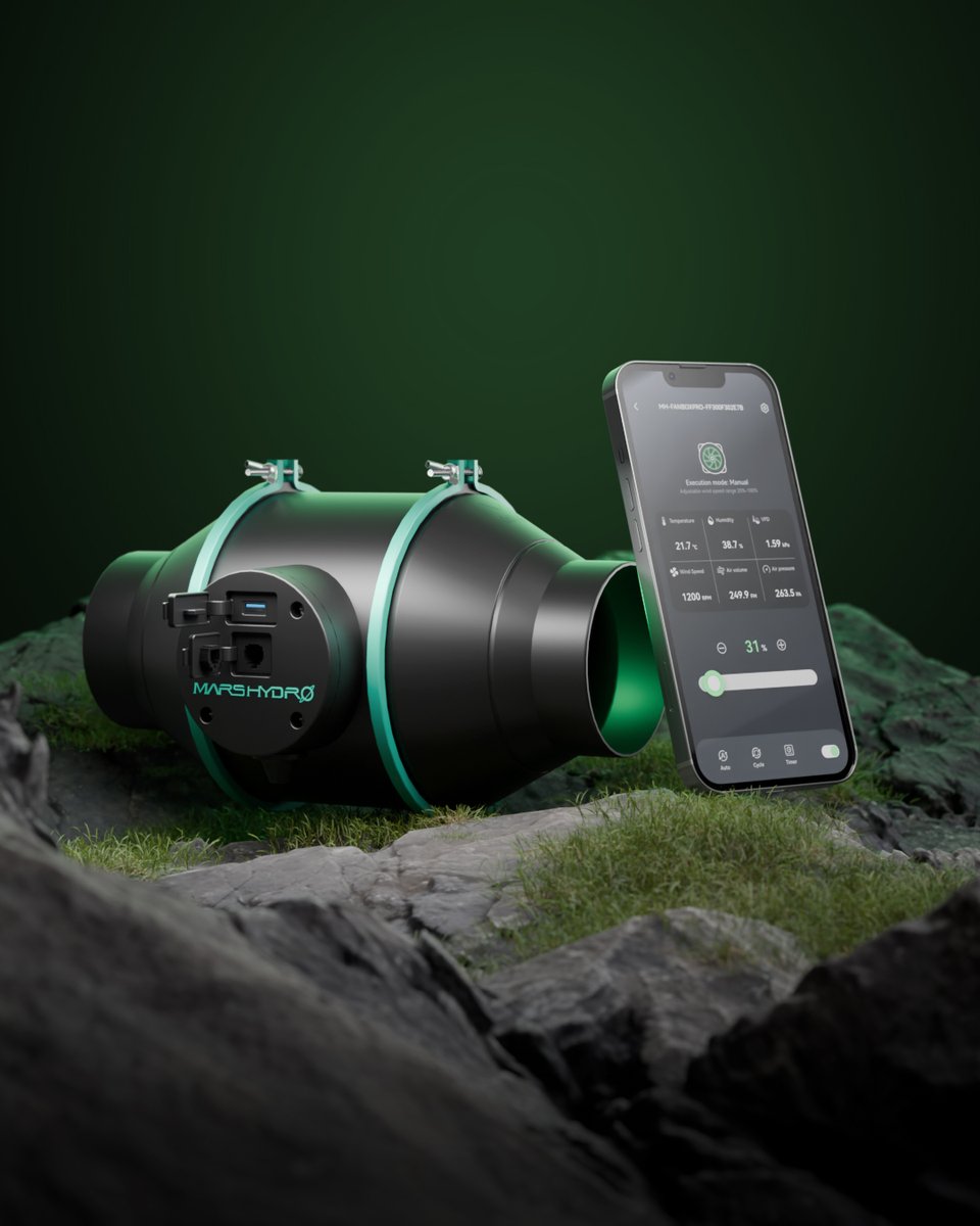 MarsHydroLight's tweet photo. Meet the upgraded iFresh Inline Fan!💨
What’s new👇
✅3 Smart Modes (Auto/Cyclic/Timed )
✅New USB+RJ Interface Support
✅VPD Data Tracking
Who’s upgrading their grow game?🙌
A FREE Giveaway is dropping soon-stay tuned!🔥
Learn more➡️https://t.co/4hPcBkFwaM
#marshydro #ifresh https://t.co/njtr2bRFfc