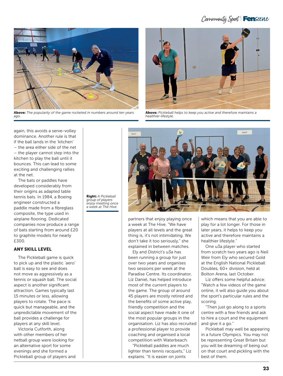 Pickleball is easy to learn and has grown massively in the past five years - why not give it a go!

#Fenscene #pickleball #activelifestyle #community #challengeyourself #friendlycompetition #learnsomethingnew