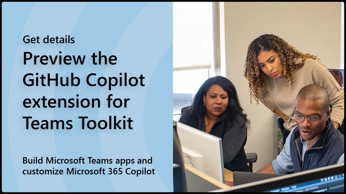 Discover a more powerful way to build Microsoft Teams apps and customise Microsoft 365 Copilot. Introducing the GitHub Copilot for Teams Toolkit (preview)—your new companion. msft.it/6015SHhq1