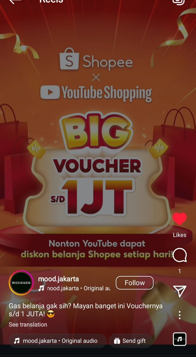 Jxxckik's tweet photo. #VoucherShopeeDiYoutube ada voucher 1JT buat kalean2 yang mau belanja di YouTube shoping nihhh asiikkk https://t.co/r7fYuBnrF9