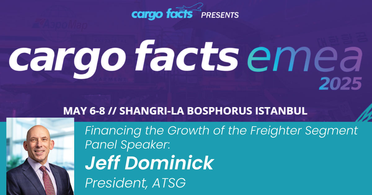 ✈️ Jeff Dominick, President of Air Transport Services Group, will be speaking at Cargo Facts EMEA on Wednesday, May 7.
 
If you're attending #CFEMEA you won’t want to miss the conversation.
 
#ATSG #CargoFacts #AviationLeadership #FreighterFleet #CargoAviation #LeasingSolutions