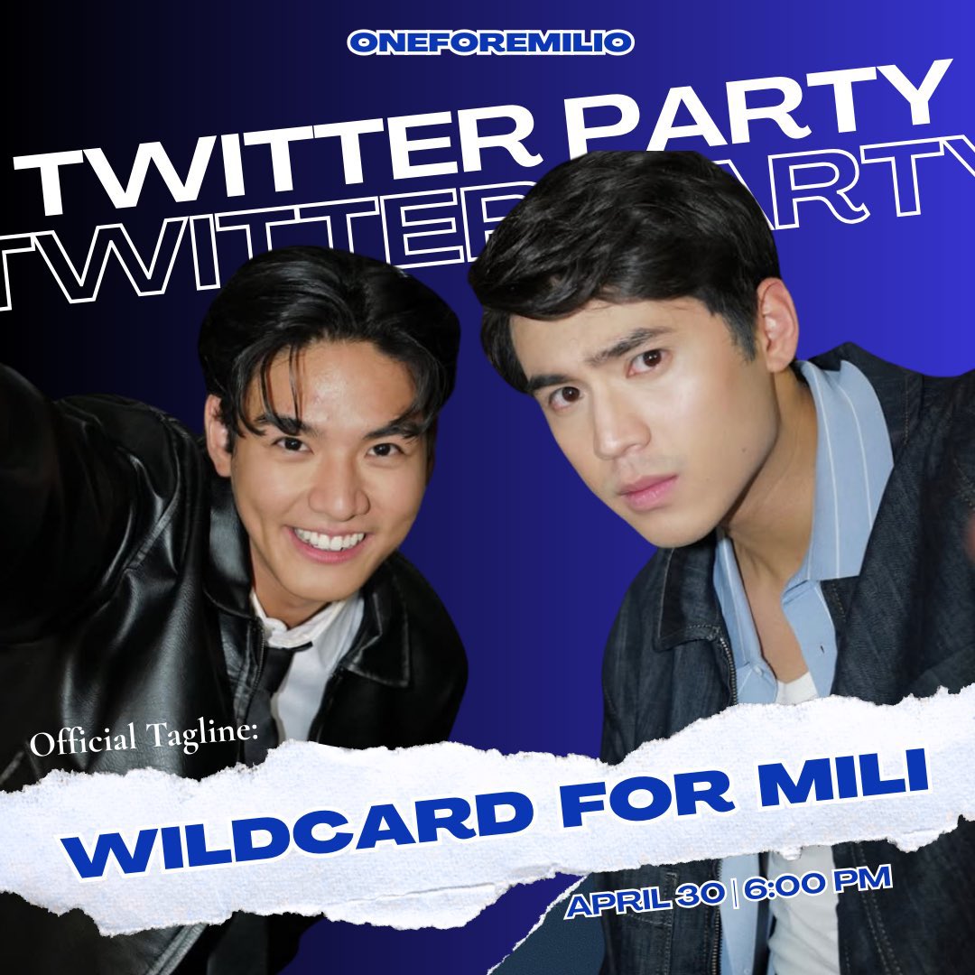 oneforEMILIO's tweet photo. Twitter Party Starts Now! 

— Reminders:
• No numbers
• No emojis
• No all caps
• At least three words per tweet     
• Engage with big accounts
• Retweet &amp; quote fresh tweets

Official Tagline :
WILDCARD FOR MILI

@PBBabscbn @michaelsager_ 
@emiliobdaez | #EmilioDaez https://t.co/TGqYaiJYGt