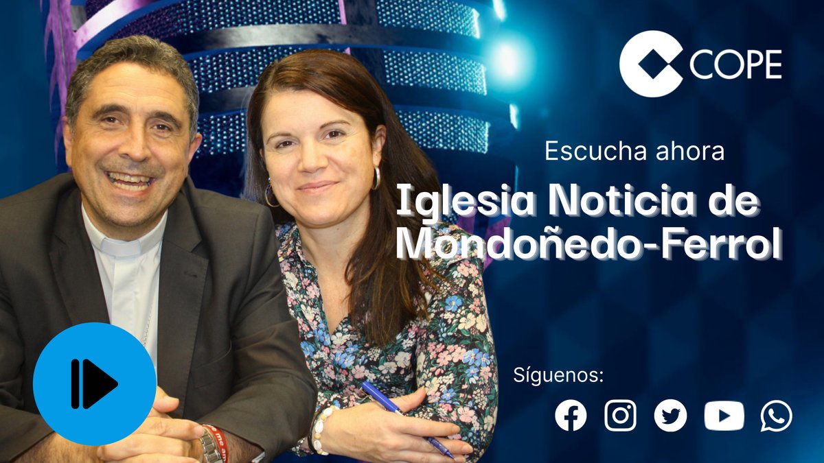 📻🔵 Hoxe (09:45 h.) en  <a href="/copedelacosta/">COPE de la Costa</a> <a href="/CopeFerrol/">Cope Ferrol</a>, programa #IglesiaNoticiaMF, co bispo Fernando García e Ada Romero

✅ #DíaDoTraballo <a href="/HOAC_es/">HOAC ‏ن #IglesiayMundoObrero</a> <a href="/IglesiaxTD/">Iglesia x el Trabajo Decente #1mayo</a>
✅ #VisitaPastoralMF
✅ #HospitalidadeAtlántica <a href="/PastoralSocial9/">Pastoral Social</a>
 
#FelizDomingo 💛
