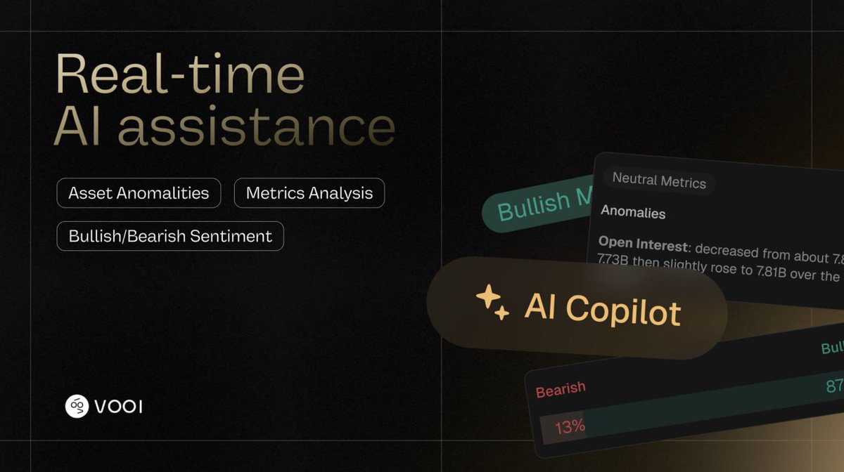 Meet VOOI #AI Trading Copilot  

Introducing the first iteration of AI + Crypto Trading merge in VOOI - the AI Copilot. 

Designed to boost and buttress your trading experience.

🔗 Activate at app.vooi.io