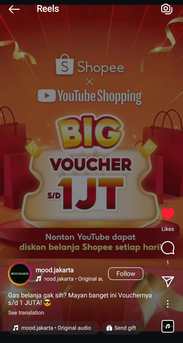 Ada yang mau dapetin BIG Voucher s/d 1JT gak? Caranya gampang banget tauu hanya dengan nonton YouTube aja~ maka kamu bisa dapetin DISKON belanja di shopee setiap hari #VoucherShopeeDiYoutube