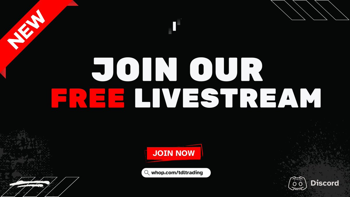 This Friday, we’re hosting our very first livestream for the FREE Community!

What can you expect?

- Live trading
- Answers to all your questions (Q&amp;A)
- Market outlooks
- Trade Recaps

Join here 👉 whop.com/tdltrading
