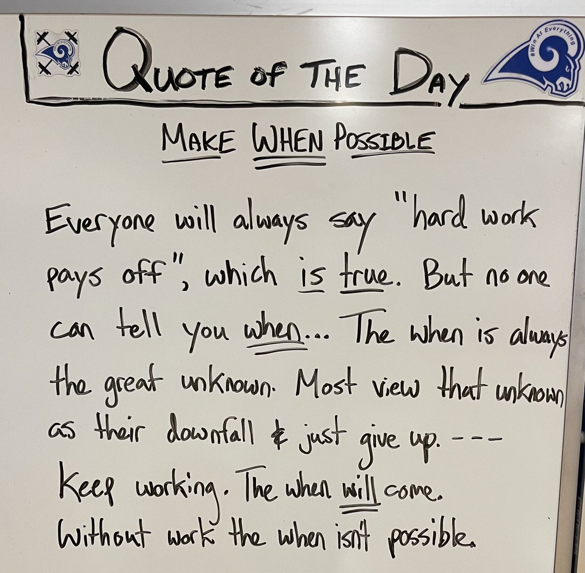 When will your hard work pay off? 

No one knows… 

That’s the beauty in the work &amp; the journey. The lessons you learn along the way are beyond valuable. The destination is the goal - but make sure you enjoy the ride