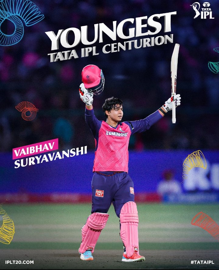 Vaibhav Suryavanshi writing his-story 🫡

The 14-year-old became the YOUNGEST player to score a HUNDRED in #TATAIPL 🩷

| <a href="/rajasthanroyals/">Rajasthan Royals</a>
