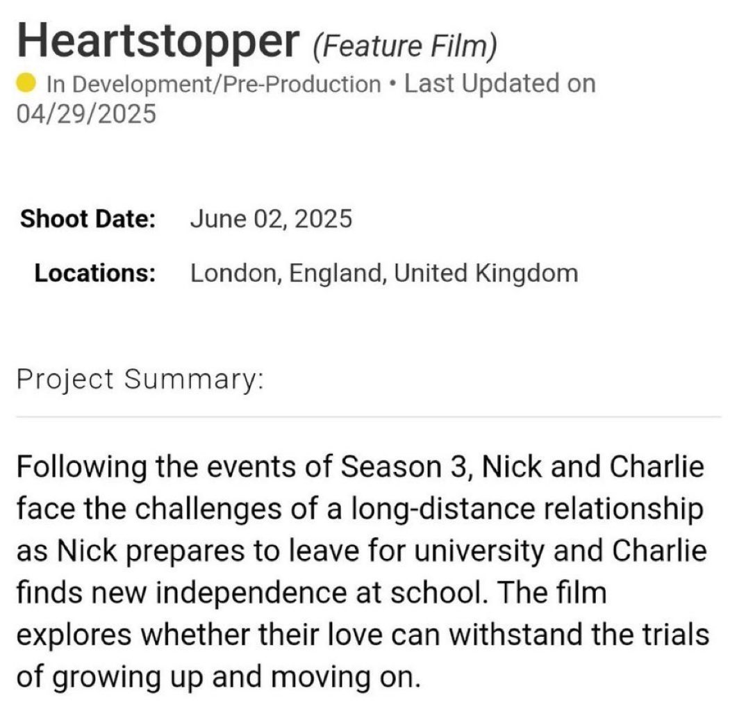 Ioverspring's tweet image. heartstopper movie starts filming in just over a month i just fell to the floor