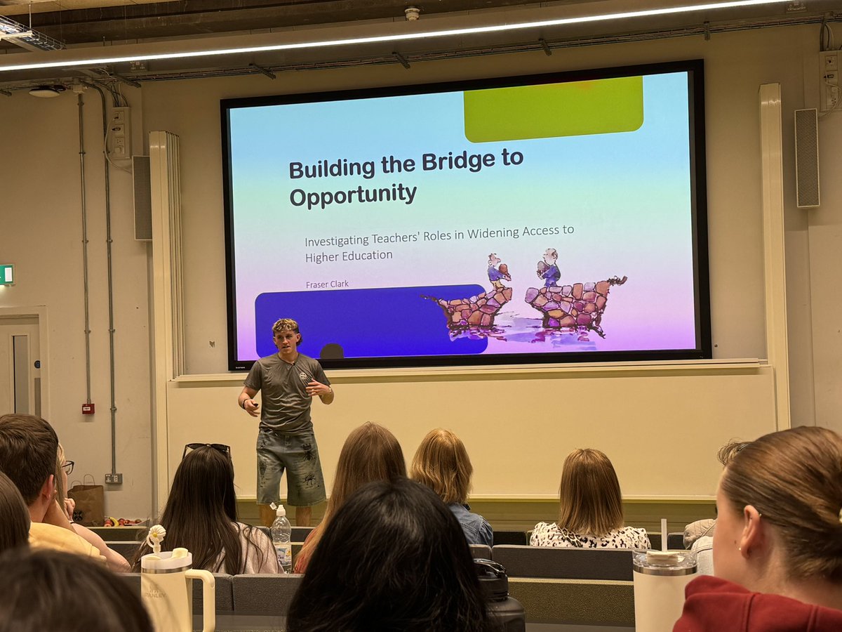 ColBrough's tweet image. Great first session on the dissertation conference @UoE_PE @MorayHouse @EdinburghUni guest speakers from SATPE and EIS followed by two student presentations exploring teachers’s role in change for widening access to higher education and challenging gender stereotypes,sport,PE