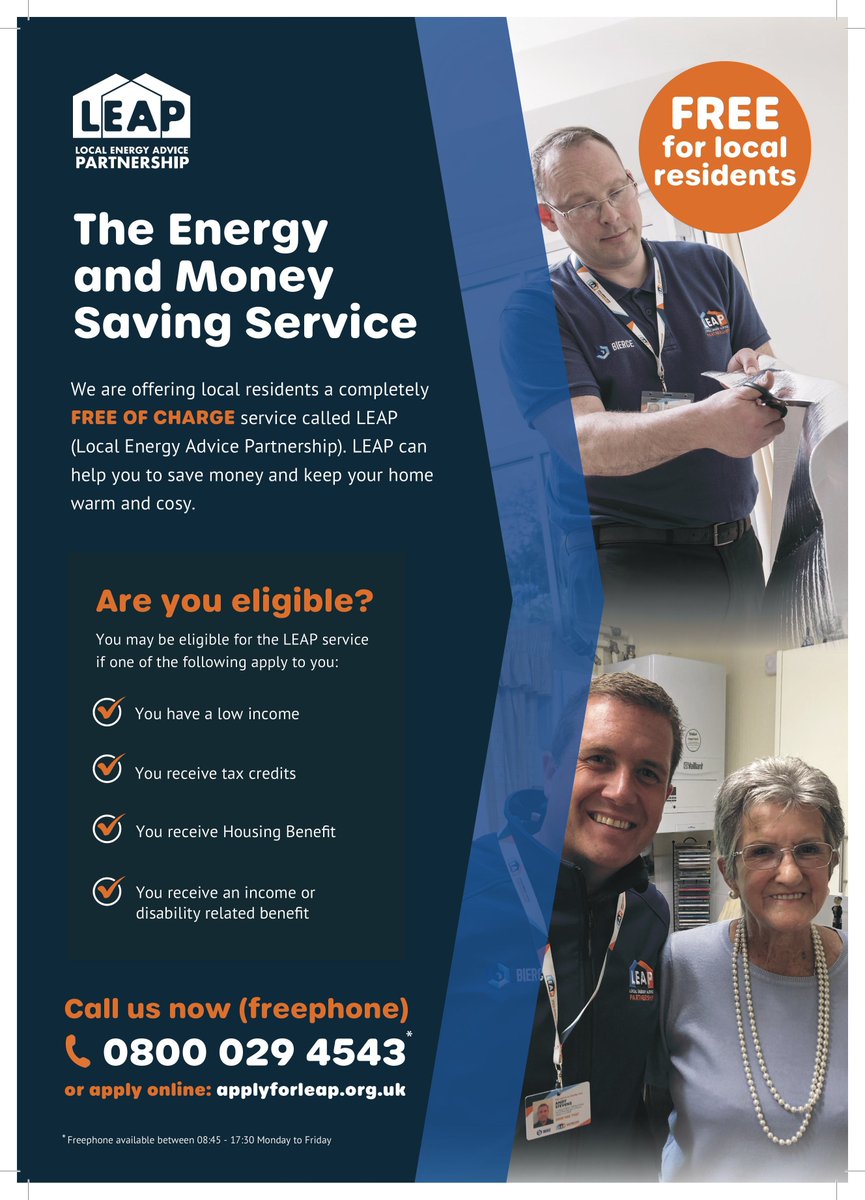 📞 Need assistance with your energy? LEAP is here to help 📞

Linstone can refer you to this service so their fantastic team of energy advisers can support you, or you can call them yourselves on 0800 029 4543.