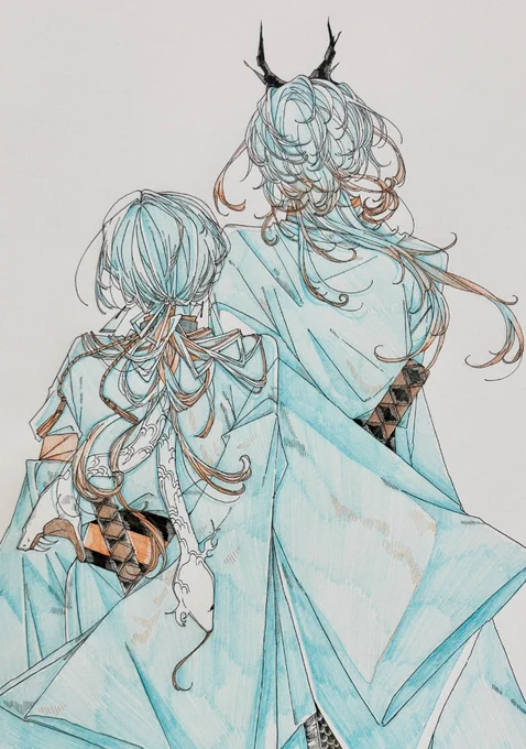 巳と辰 #イラスト