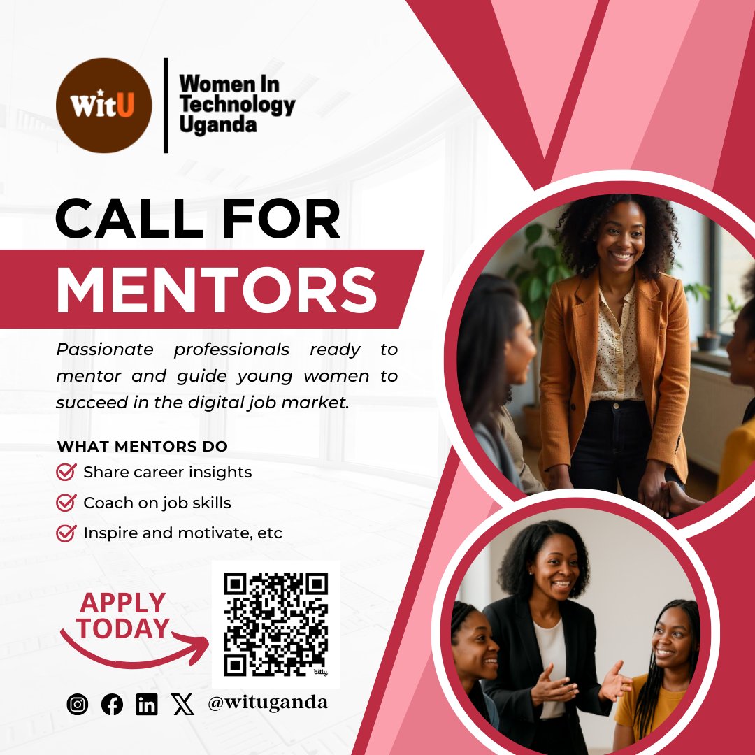 Women in Technology Uganda #WomenInSTEM (@wituganda) on Twitter photo ๐๐จ๐ข๐ง ๐ฎ๐ฌ ๐๐ฌ ๐ ๐ฆ๐๐ง๐ญ๐จ๐ซ!
Weโre looking for passionate professionals to guide young women in their journey to success in the ๐๐ข๐ ๐ข๐ญ๐๐ฅ ๐ฃ๐จ๐ ๐ฆ๐๐ซ๐ค๐๐ญ.
Share your expertise, inspire confidence, and make a lasting impact.
๐Sign up now: tally.so/r/wak5QB ๐๐จ๐ข๐ง ๐ฎ๐ฌ ๐๐ฌ ๐ ๐ฆ๐๐ง๐ญ๐จ๐ซ!
Weโre looking for passionate professionals to guide young women in their journey to success in the ๐๐ข๐ ๐ข๐ญ๐๐ฅ ๐ฃ๐จ๐ ๐ฆ๐๐ซ๐ค๐๐ญ.
Share your expertise, inspire confidence, and make a lasting impact.
๐Sign up now: tally.so/r/wak5QB
