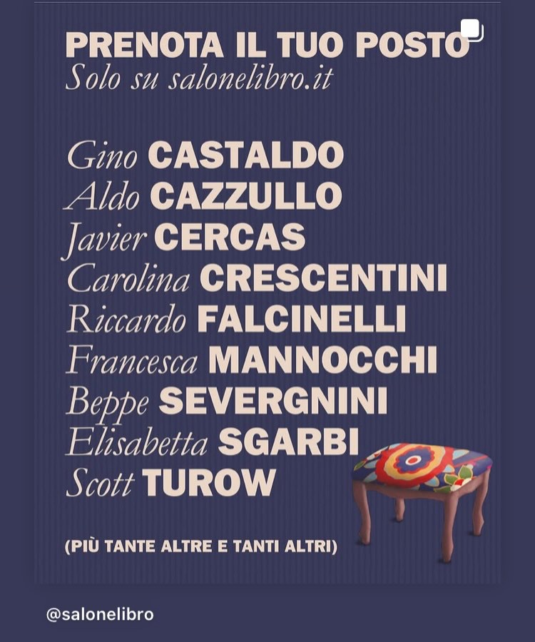 Filoteo801's tweet image. Immagina “prenotare” per andare a sentir l’inutile latrare di queste deiezioni di cane (tranne uno) 😘
#salonelibro