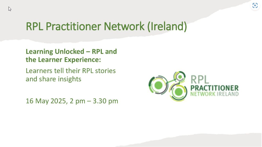 RPL_Irl (@rpl_irl) on Twitter photo đź“… Date for your diary!
The <a href="/rpl_network/">RPLPractitionersIreland</a> will host 'Learning their Unlocked - RPL and the Learner Experience' webinar.
đź’» Friday 16th May
đź•‘ 2pm - 3.30pm
Register here:
đź”— lnkd.in/dj-tWgBt
View the Agenda here:
đź”—lnkd.in/d96-TUCr
#RPL #YourLearningCounts đź“… Date for your diary!
The <a href="/rpl_network/">RPLPractitionersIreland</a> will host 'Learning their Unlocked - RPL and the Learner Experience' webinar.
đź’» Friday 16th May
đź•‘ 2pm - 3.30pm
Register here:
đź”— lnkd.in/dj-tWgBt
View the Agenda here:
đź”—lnkd.in/d96-TUCr
#RPL #YourLearningCounts