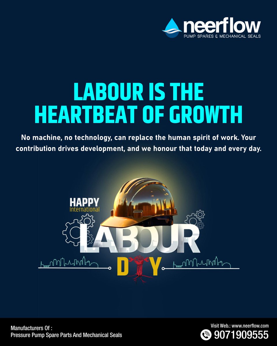 Neer_flow's tweet image. No machine, no technology, can replace the human spirit of work. Your contribution drives development, and we honour that today and every day.

#LabourDay #LabourDay2025 #InternationalWorkersDay #SaluteToWorkers #PowerOfLabour #neerflow #neerflowpumps #pump