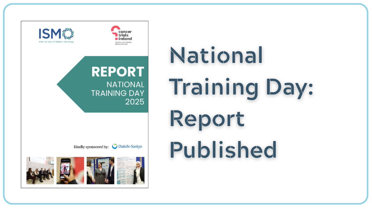 CancerTrialsIreland ๐ (@cancertrials_ie) on Twitter photo The 2025 National Training Day report is now live.
A showcase of early-career research, mentorship, collaboration & innovation in cancer clinical trials.
Hosted by Cancer Trials Ireland & ISMO, sponsored by <a href="/DaiichiSankyo/">Daiichi Sankyo</a>
Read it here: bit.ly/4kgATpp
#CancerTrials The 2025 National Training Day report is now live.
A showcase of early-career research, mentorship, collaboration & innovation in cancer clinical trials.
Hosted by Cancer Trials Ireland & ISMO, sponsored by <a href="/DaiichiSankyo/">Daiichi Sankyo</a>
Read it here: bit.ly/4kgATpp
#CancerTrials