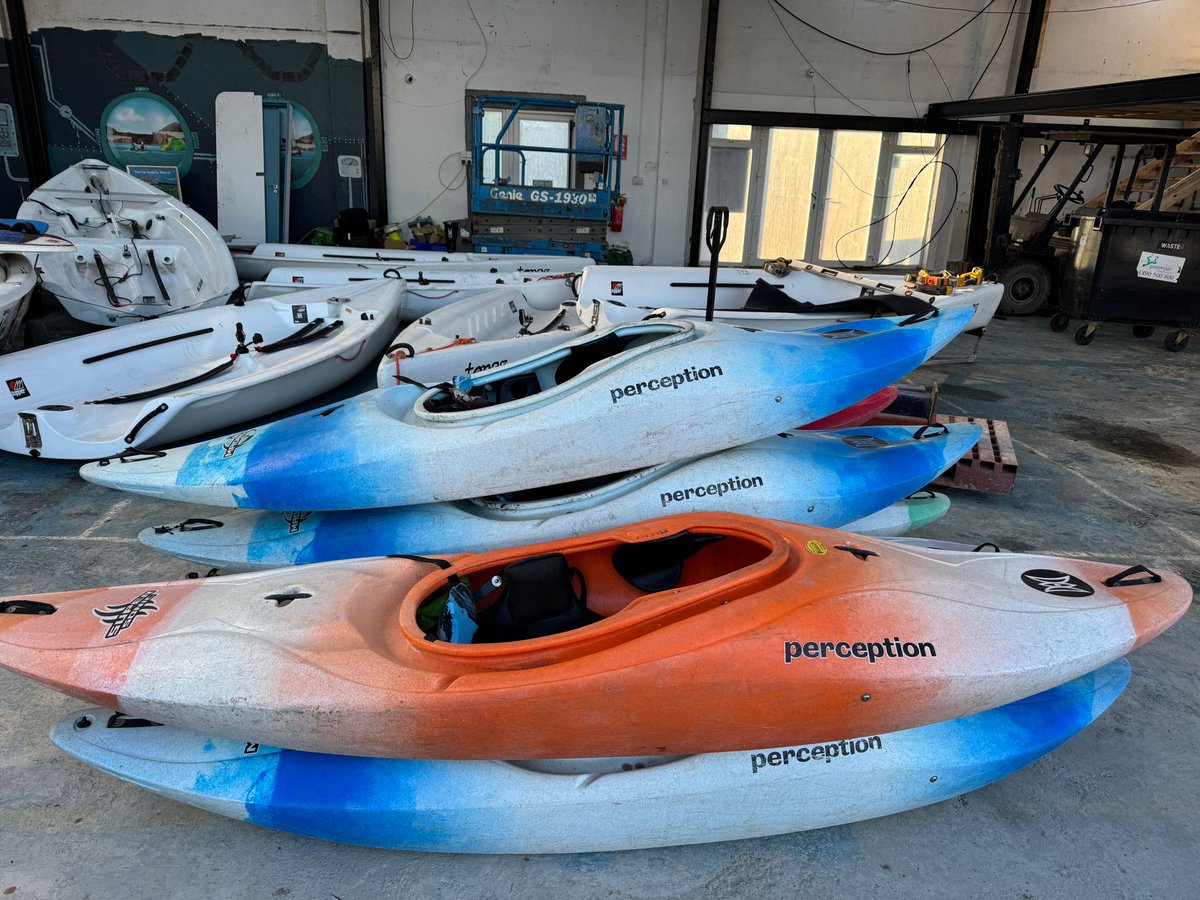 Nevsail looking good with new range of kayaks and slick paint job at our Limerick base (back garden of the Hunt museum).