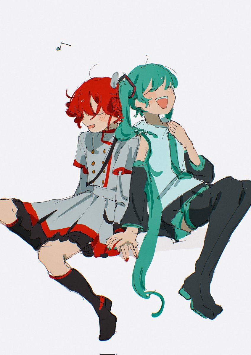 初音ミク ,重音テト 「歌 #初音ミク #重音テト」|だいちきんのイラスト