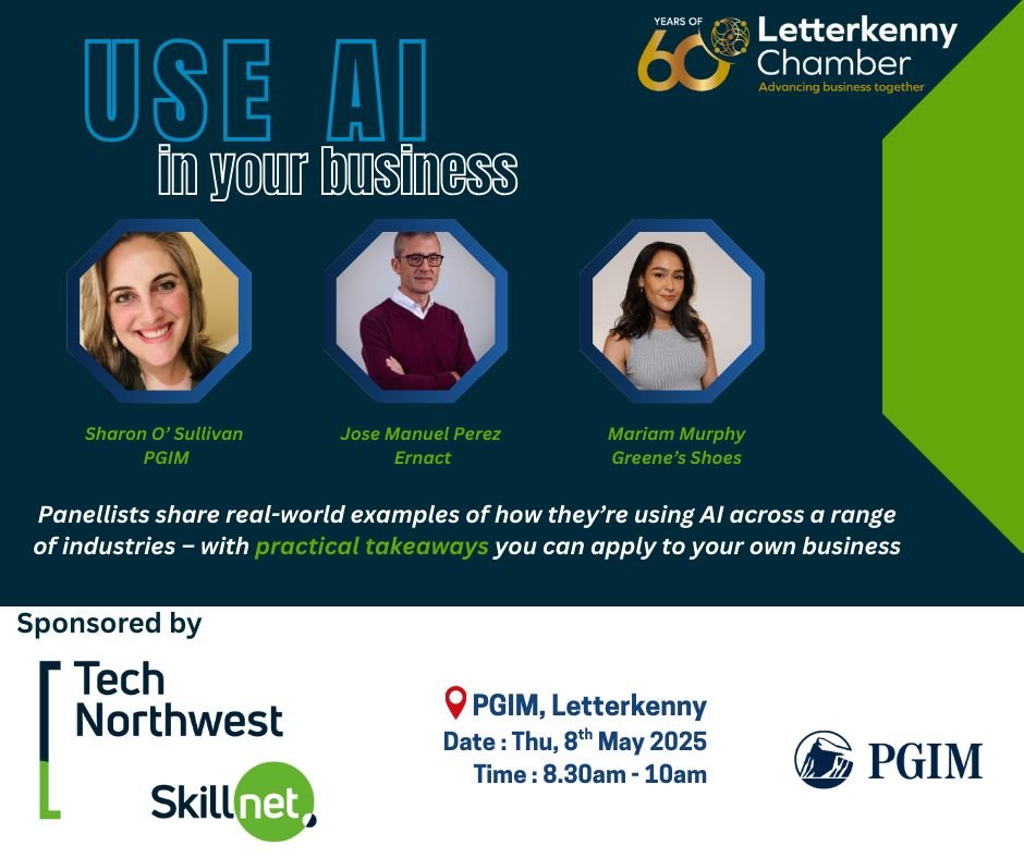 ERNACT Network (@ernact) on Twitter photo 🤔 Using #AI… but not sure you’re doing it right? Concerned about privacy or how it fits your industry?
📅 Join us 8th May at the <a href="/lkchamber/">Letterkenny Chamber</a> event where #ERNACT’s Programme Manager <a href="/jsanemep/">jsanemep</a> + 2 experts share real-world AI tips! 💼
🔗 Register: business.letterkennychamber.com/events/details… 🤔 Using #AI… but not sure you’re doing it right? Concerned about privacy or how it fits your industry?
📅 Join us 8th May at the <a href="/lkchamber/">Letterkenny Chamber</a> event where #ERNACT’s Programme Manager <a href="/jsanemep/">jsanemep</a> + 2 experts share real-world AI tips! 💼
🔗 Register: business.letterkennychamber.com/events/details…