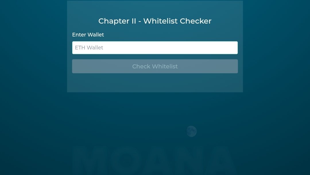 Check if you won WL for Chapter II Moana Testnet Mint Series

apply.agentmoana.xyz

We got over 39.5k entries with 5k whitelisted.

👉 Chapter II - Mint Details
Total Supply - 1000 
Date - Today, 4pm UTC
Link - Drops at launch
Price - 0.1 Mon

Take note: Mint is FCFS

WL Form