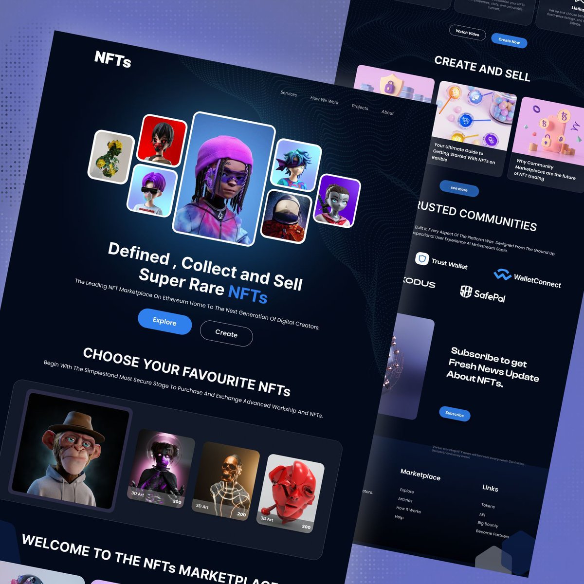 DevelopiosA's tweet image. NFTs Website Design – Bold, immersive, built for Web3.

Designed for collectors + creators with a conversion-focused layout &amp;amp; seamless UX.
Need a Web3 site that converts? 📩 sales@developios.com

#developios #web3design #nftwebsite #uxuidesign