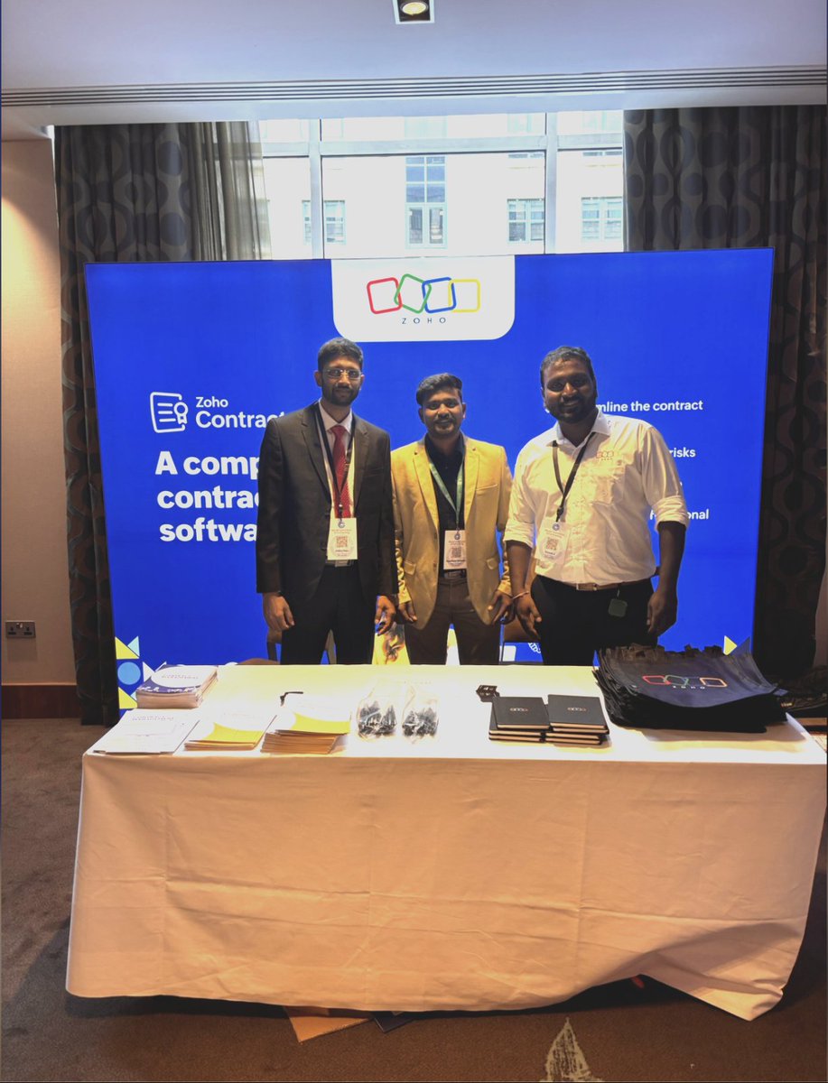 ZohoContracts's tweet image. Wrapping up an amazing @worldcc_ Summit EMEA 2025! It was fantastic connecting and learning from the leading minds in commercial and contract management across EMEA. Let's keep the conversation going!
#WCCSummitEMEA #ContractManagement #Networking #ZohoContracts #LegalTech
