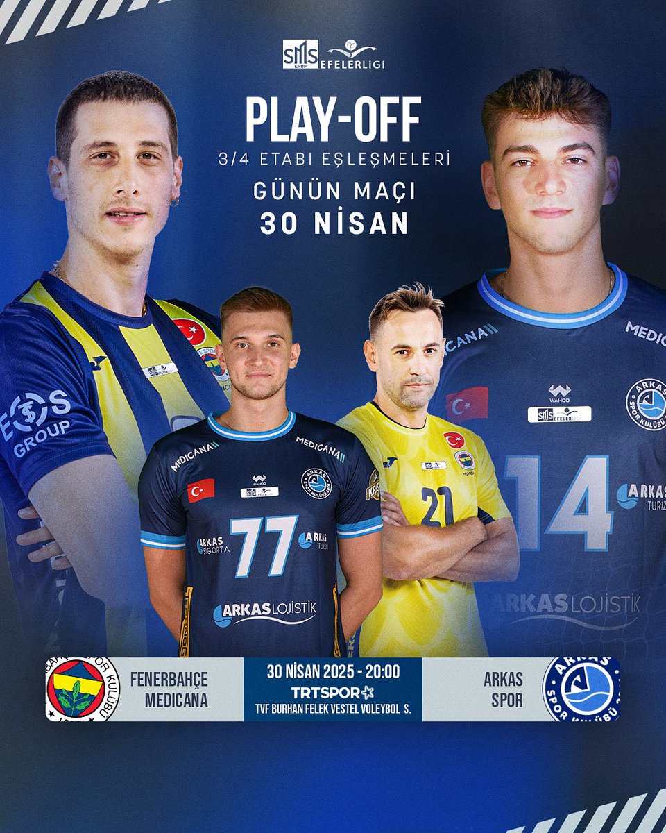 SMS Grup Efeler Ligi’nde bakalım üçüncü kim olucak⁉️🤔

Bugün Fenerbahçe Medicana ile Arkas Spor arasında ligin son maçı saat 20.00’da oynanıcak!🔥🥹