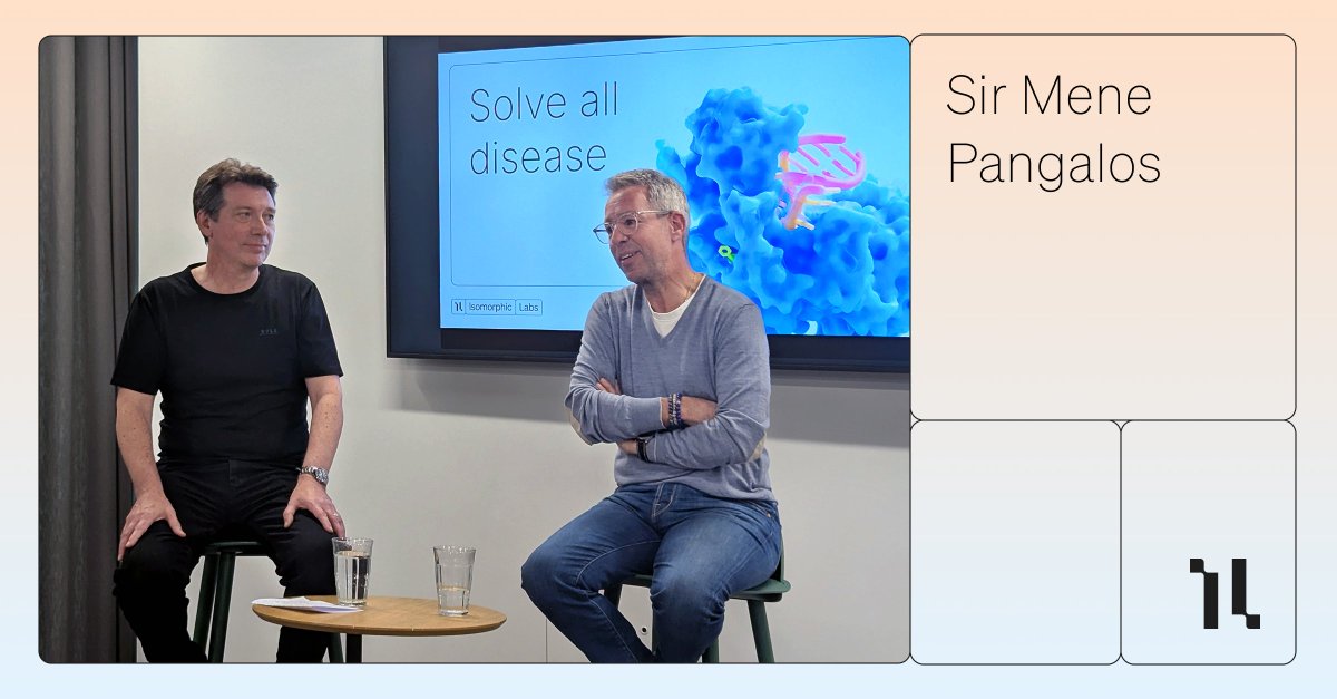 Isomorphic Labs (@isomorphiclabs) on Twitter photo An insightful day at our London office yesterday! We were thrilled to host <a href="/MenePangalos/">Prof Sir Mene Pangalos FRS</a>, a distinguished member of our Scientific Advisory Board.
Our Chief Scientific Officer, <a href="/MilesCcc/">Miles Congreve</a>, led a fascinating fireside chat with Sir Mene, diving into crucial topics like selecting the An insightful day at our London office yesterday! We were thrilled to host <a href="/MenePangalos/">Prof Sir Mene Pangalos FRS</a>, a distinguished member of our Scientific Advisory Board.
Our Chief Scientific Officer, <a href="/MilesCcc/">Miles Congreve</a>, led a fascinating fireside chat with Sir Mene, diving into crucial topics like selecting the