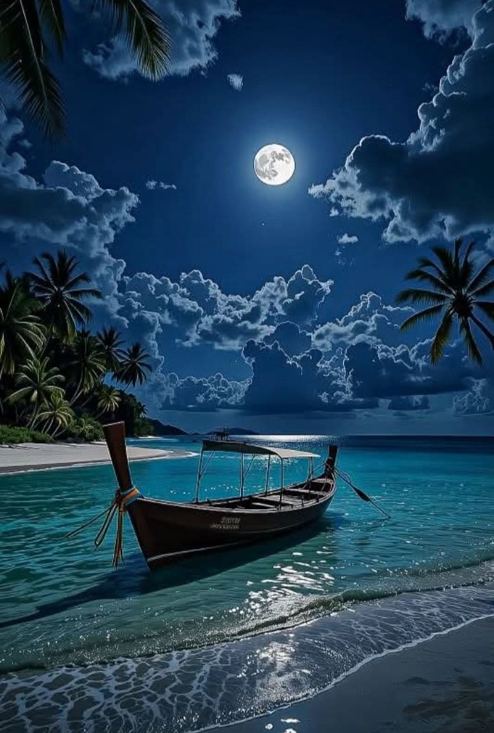 sharabonti0990's tweet image. Under the silvery gaze of the moon, the beach whispers secrets to the gentle tide. A moment of pure tranquility.
#MoonlitSerenity #CoastalCharm #NightSky #WaterReflections #PeaceAndQuiet #TropicalGetaway