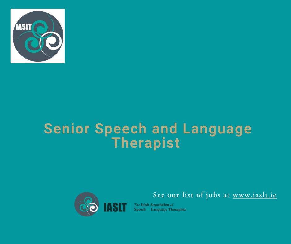 Job Advert
Senior Speech and Language Therapist - Cleft Lip and Palate
0.5 WTE, temporary specific purpose
Closing Date: 5th May 2025
See IASLT Job Opportunities for full details bit.ly/3qnE2Nl
#IASLT #IASLPeeps
