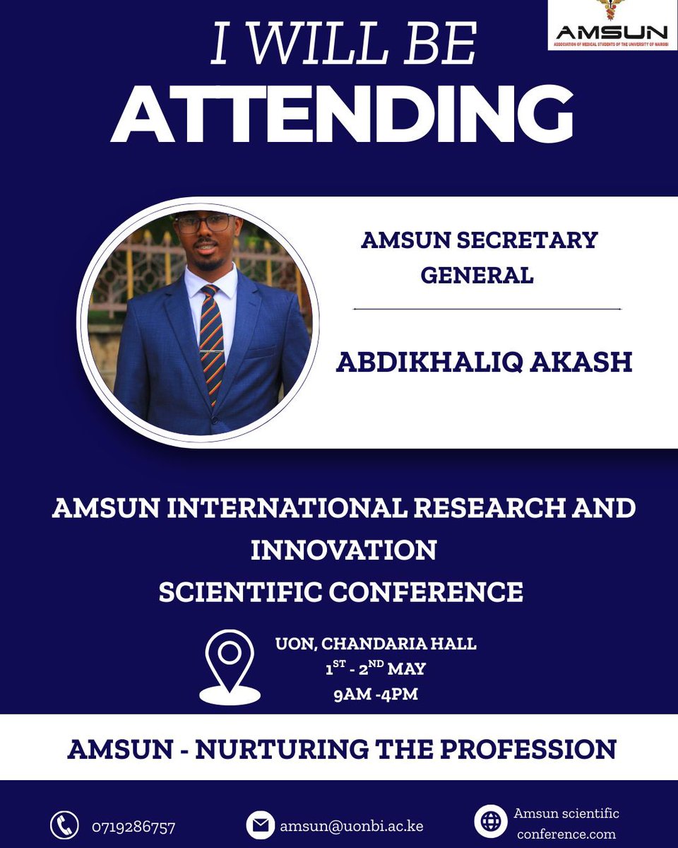 We’ll be attending the 15th Scientific Conference, what about you? 🔬✨ Don’t miss out, register today! 📝⏳ See you tomorrow! 👋🏾💙 #AMSUNSC