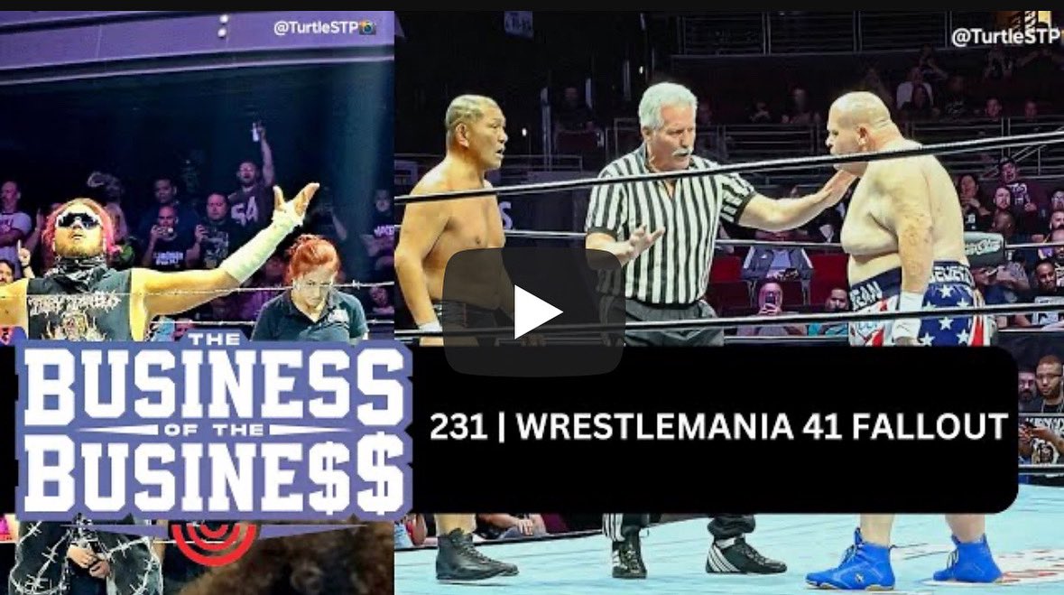 TwoManPowerTrip's tweet photo. Episode 231 of the Business of the Business
with News on #WWE #Wrestlemania #WWE ID #AEW #TNA #GCW #MLW #NWA #Bloodsport #NJPW and more with @laviemarg @pwponderings @theccnetwork1

https://t.co/VGRpWv5g1G https://t.co/0MQxNiZxLp