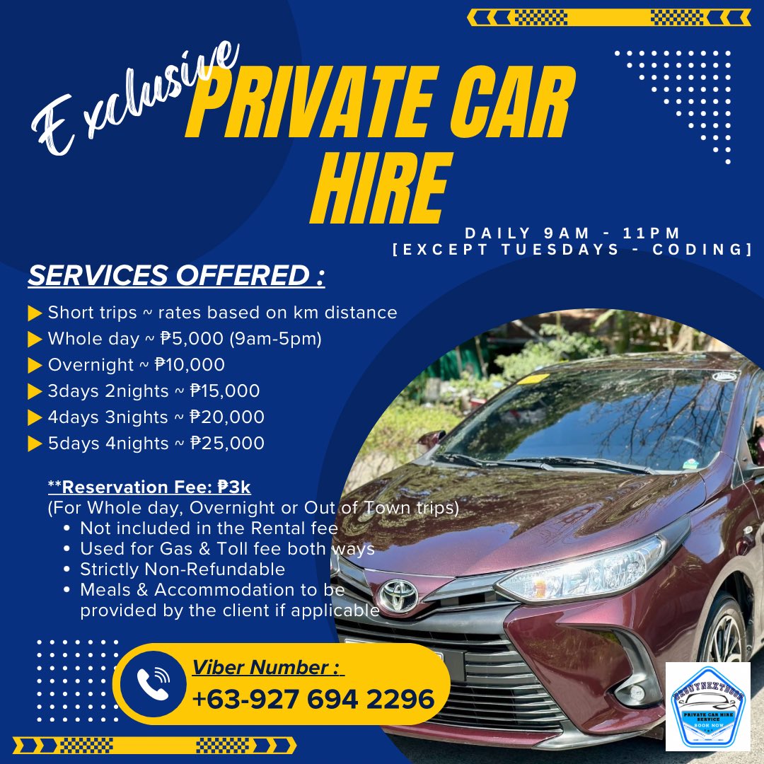 migz_n77's tweet image. Available po ako for Out of Town trips starting May05 except every Tuesday due to coding.. Book na kayo ☺️