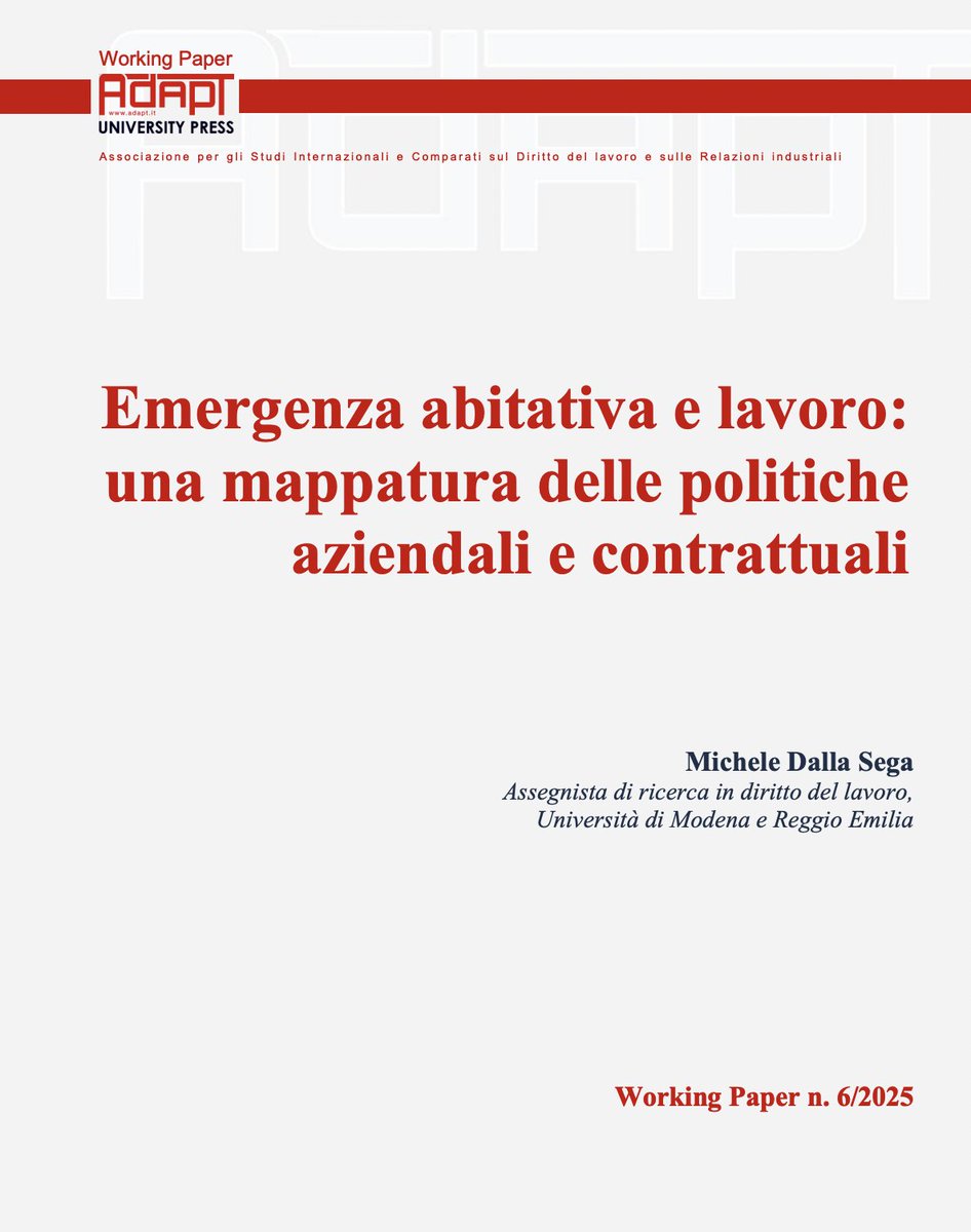 Michele Tiraboschi (@michetiraboschi) on Twitter photo Emergenza abitativa e lavoro. Una mappatura delle politiche aziendali e delle prassi contrattuali realizzata da @Michele_DS95 per <a href="/ADAPT_Press/">ADAPTUniversityPress</a> @BollettinoADAPT #OpenAccess qui: adaptuniversitypress.it/prodotto/emerg… Emergenza abitativa e lavoro. Una mappatura delle politiche aziendali e delle prassi contrattuali realizzata da @Michele_DS95 per <a href="/ADAPT_Press/">ADAPTUniversityPress</a> @BollettinoADAPT #OpenAccess qui: adaptuniversitypress.it/prodotto/emerg…