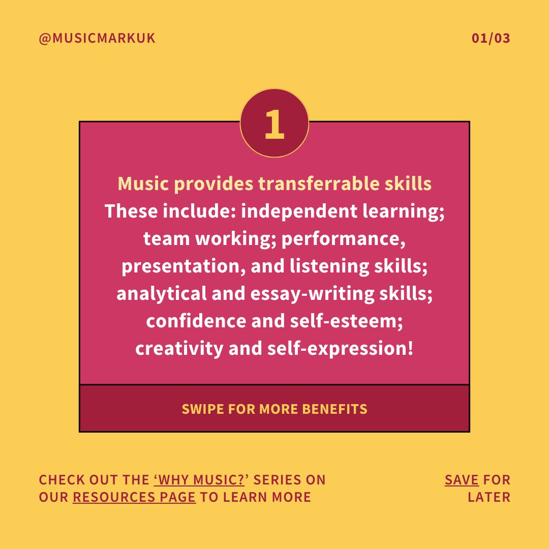 musicmarkuk's tweet photo. Music teachers - here are some fantastic benefits of GCSE Music that can be shared with pupils and parents/carers 📣

Check out the 'Why Music?' series to learn what is involved in taking GCSE Music, research around the benefits &amp; more! 👀

🔗Take a look: https://t.co/lPe2ZGyUko https://t.co/sMSPBMFp4q