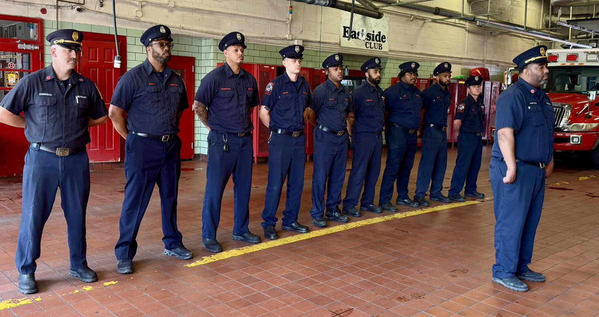 dcfireems's tweet photo. Congratulations to Captain Kenneth Humphries on his promotion to Battalion Chief. He was presented with a helmet front piece and badges representing his new rank during a ceremony at Engine 30 and Truck 17. #DCsBravest https://t.co/mEZ2T4BPST